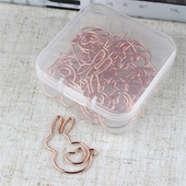 10Pcs/box Kawaii Rabbit Metalna spajalica za papir Mini Rose Gold Planer oznaka Clip Memo Ticket Clip Stezaljke za pisaći pribor Potrošni materijal