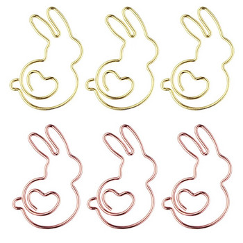 10 бр./кутия Kawaii Rabbit Metal Paper Clip Mini Rose Gold Bookmark Planner Clip Memo Ticket Clip Канцеларски материали Щипки за маркиране Консумативи