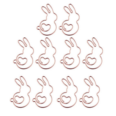 10Pcs/box Kawaii Rabbit Metalna spajalica za papir Mini Rose Gold Planer oznaka Clip Memo Ticket Clip Stezaljke za pisaći pribor Potrošni materijal