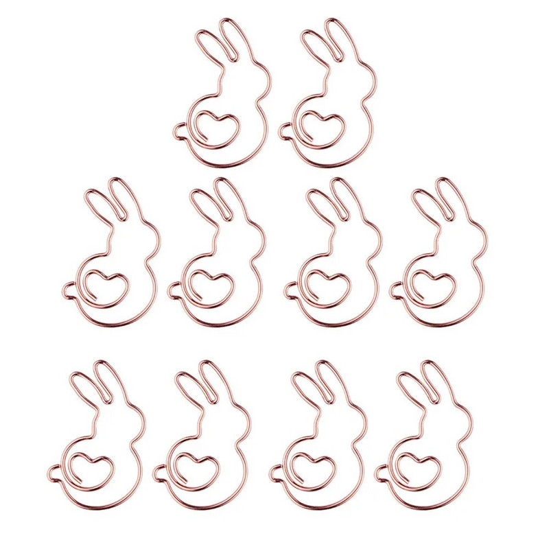 10Pcs/box Kawaii Rabbit Metalna spajalica za papir Mini Rose Gold Planer oznaka Clip Memo Ticket Clip Stezaljke za pisaći pribor Potrošni materijal