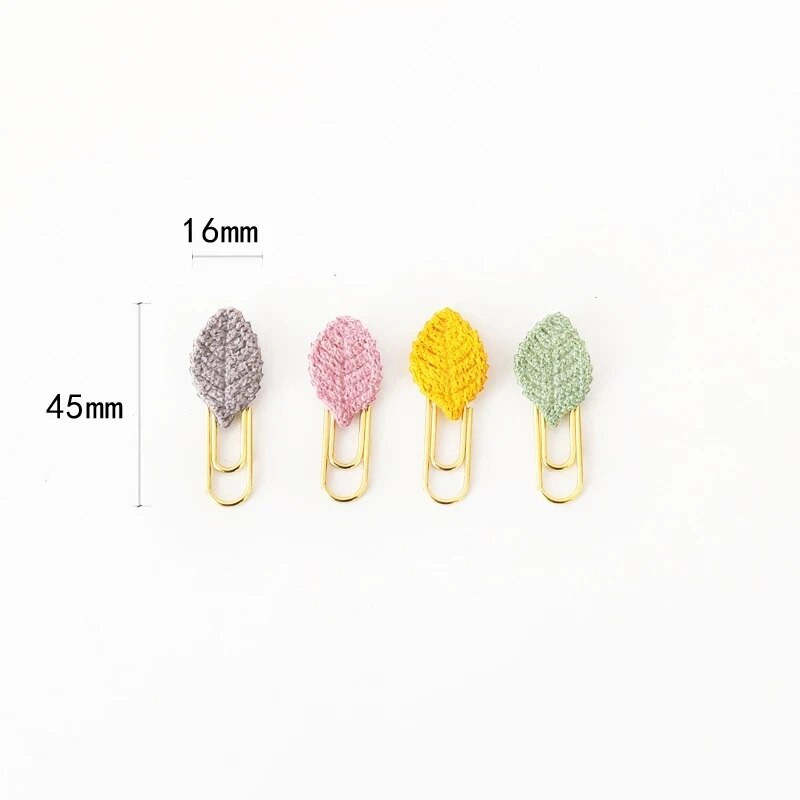 ALLTU 3 τμχ Υφασμάτινα χειροποίητα σχήματα φύλλων μεταλλικοί συνδετήρες γραφείου συνδετήρες γραφείου σελιδοδείκτες σημειώσεις φοιτητών χαρτικά