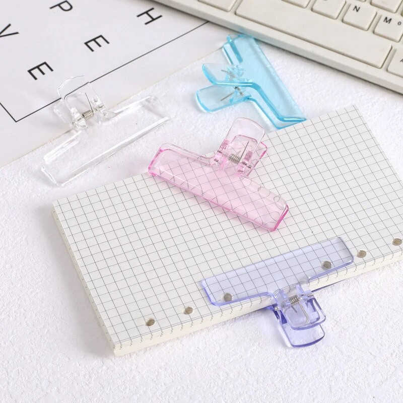 Kawaii Transparent Binder Clips File Documents Clips Notebook Paperclips Σελιδοδείκτες Ευρετήριο σελίδας Εισιτήρια Σφιγκτήρες βιβλιοδεσίας Αναλώσιμα