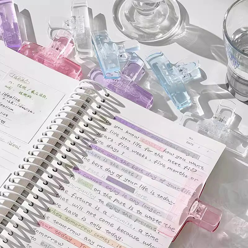 Kawaii Transparent Binder Clips File Documents Clips Notebook Paperclips Σελιδοδείκτες Ευρετήριο σελίδας Εισιτήρια Σφιγκτήρες βιβλιοδεσίας Αναλώσιμα