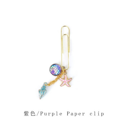 TUTU 1 τμχ ουράνιο τόξο Χρώμα κόγχη Μεταλλικό Χρυσό Κλιπ γοργόνα fishstar Γραφείο Σχολική Χαρτικά H0537