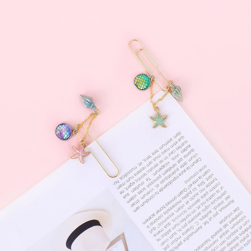 TUTU 1 τμχ ουράνιο τόξο Χρώμα κόγχη Μεταλλικό Χρυσό Κλιπ γοργόνα fishstar Γραφείο Σχολική Χαρτικά H0537