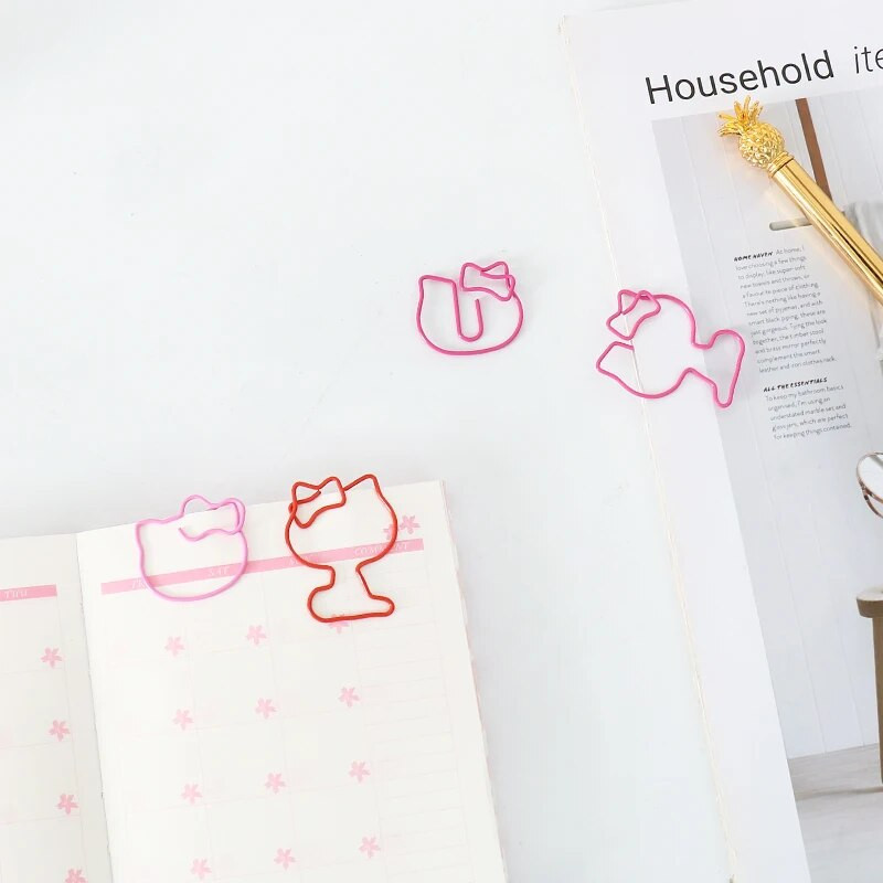 TUTU 10gab/iepakojumā Kaķu saspraudes Grāmatzīmju plānotājs Atgādņu saspraudes grāmatu kancelejas precēm Skolas kancelejas piederumi Kancelejas piederumi H0475