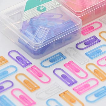 60 бр./лот ABS цветни мини кламери Kawaii канцеларски материали Candy Color Clear Binder Clips Снимки Билети Бележки Писмо Щипки