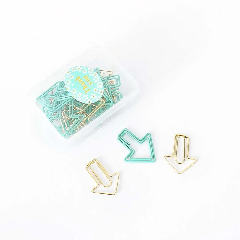 20 τμχ Μεταλλικό Υλικό Βέλος Καρδιά Κλιπ Χαρτοκόπτης Χρυσό Χρώμα Kawaii Χαριτωμένο Κλιπ σελιδοδεικτών Γραφείο Σχολική γραφική ύλη Drop Σελιδοδείκτης