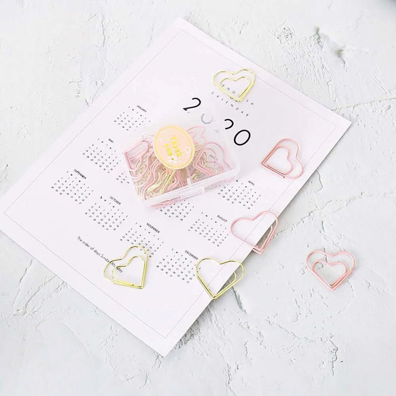 20 τμχ Μεταλλικό Υλικό Βέλος Καρδιά Κλιπ Χαρτοκόπτης Χρυσό Χρώμα Kawaii Χαριτωμένο Κλιπ σελιδοδεικτών Γραφείο Σχολική γραφική ύλη Drop Σελιδοδείκτης