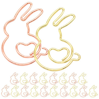 20 vnt Bunny sąvaržėlės tvirtinimo spaustukas Rabbit sąvaržėlė Metalinis biuro žymėjimas mokykliniai reikmenys Mielas mokinys