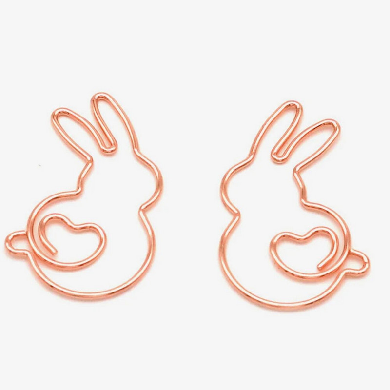 20 vnt Bunny sąvaržėlės tvirtinimo spaustukas Rabbit sąvaržėlė Metalinis biuro žymėjimas mokykliniai reikmenys Mielas mokinys