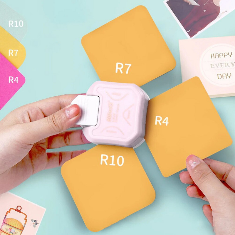 Φορητό Γωνιακό Στρογγυλό Χαρτί Κάρτα Γωνιακές Διατρήσεις Scrapbooking 3-σε-1 DIY Mini Corner Cutter R4/R7/R10mm Circle Trimmer Punch