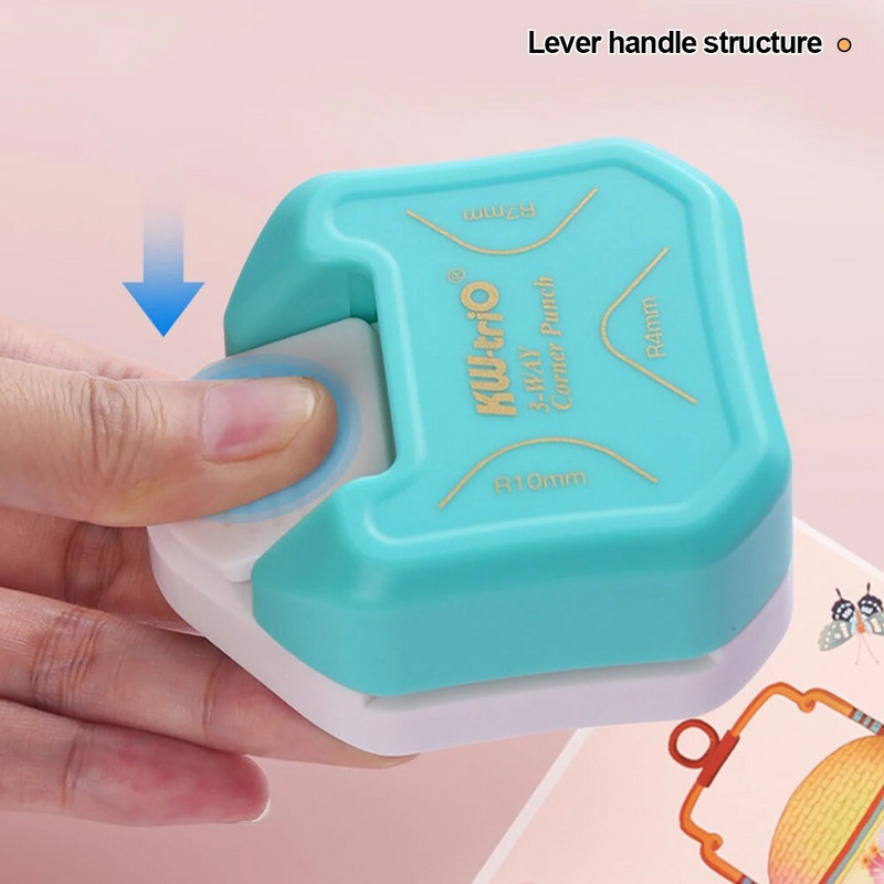 Φορητό Γωνιακό Στρογγυλό Χαρτί Κάρτα Γωνιακές Διατρήσεις Scrapbooking 3-σε-1 DIY Mini Corner Cutter R4/R7/R10mm Circle Trimmer Punch