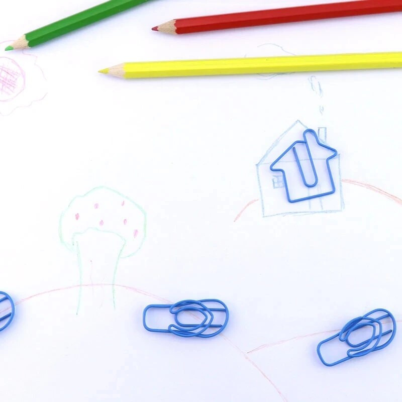 ALLTU 10 τμχ Μπλε κλιπ παντόφλα σπιτιού Διασκεδαστικός σελιδοδείκτης Σήμα σχολικής γραφικής ύλης γραφείου