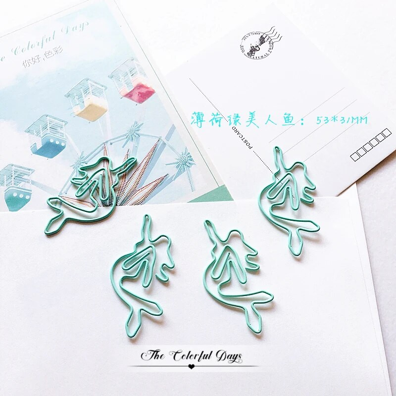 TUTU 20PCS/LOT zvijezda alpaka sirena Papir svijetlo zelene boje Smiješne kawaii oznake za uredsku školsku štipaljku za označavanje papira H0459