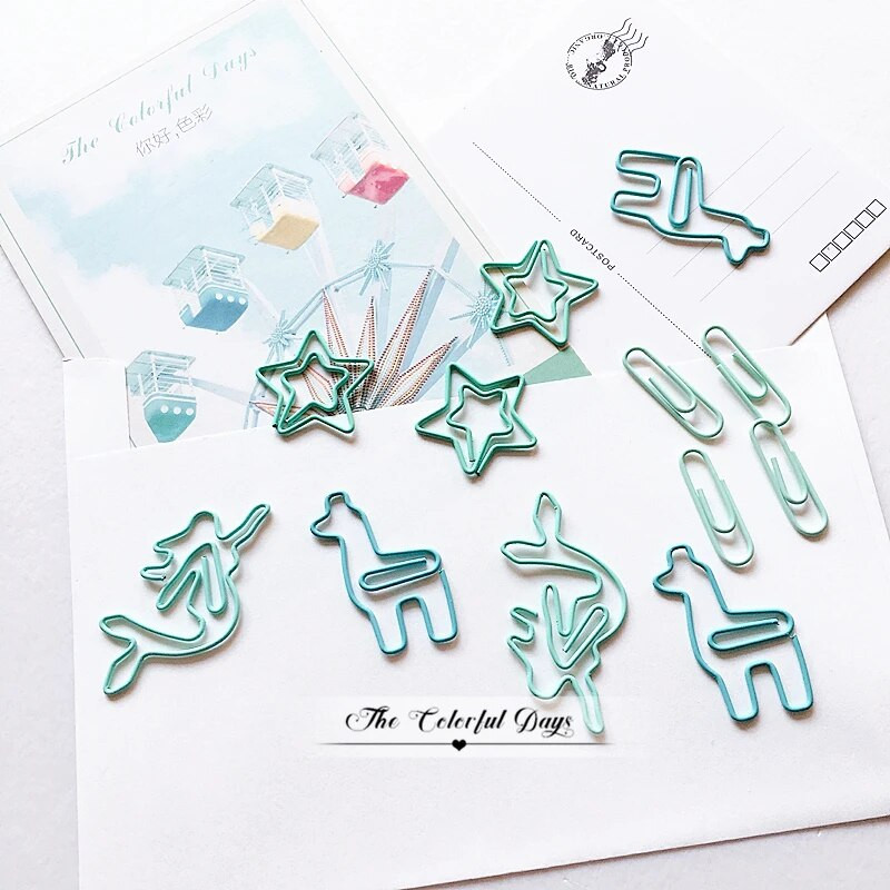 TUTU 20PCS/LOT zvijezda alpaka sirena Papir svijetlo zelene boje Smiješne kawaii oznake za uredsku školsku štipaljku za označavanje papira H0459