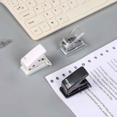 4 mudelit Lihtne mini-ühe paberipuncher Väike värske kaasaskantav kontoriköitmistarbed Ajakirja väljalõigete album Hole Punch Kirjatarbed