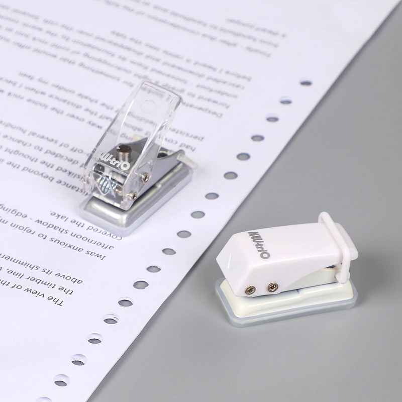 4 mudelit Lihtne mini-ühe paberipuncher Väike värske kaasaskantav kontoriköitmistarbed Ajakirja väljalõigete album Hole Punch Kirjatarbed
