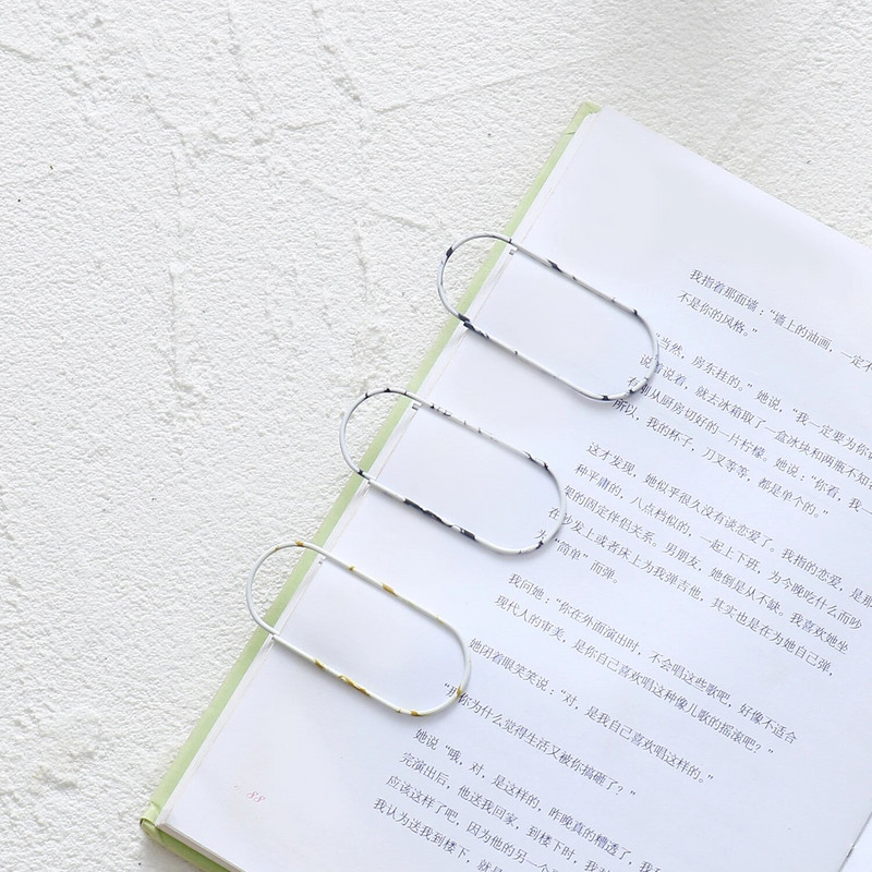 5Gb Mīlīgs marmora metāla saspraudes Biroja skolas piederumi Kancelejas piederumi Foto Dekoratīvā karikatūras organizatora turētājs Grāmatzīme H0542