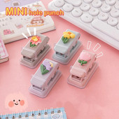 Mini perforatoare cu flori drăguțe, perforatoare portabilă cu o singură gaură, instrumente de bricolaj, papetărie coreeană, materiale de legare pentru birou, școală, kawaii