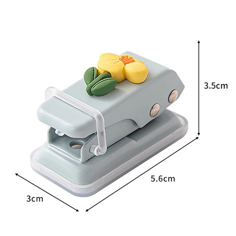 Mīlīgs zieds, mini caurumotājs, pārnēsājams viena cauruma papīra perforators, DIY, korejiešu rakstāmpiederumi Kawaii skolas biroja iesiešanas piederumi