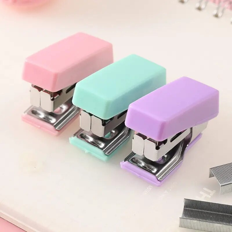 Mini Morandi krāsu metāla skavotāju komplekts ar skavām Iesiešanas rīki Kancelejas preces Biroja skolas piederumi 2023. gada jaunums