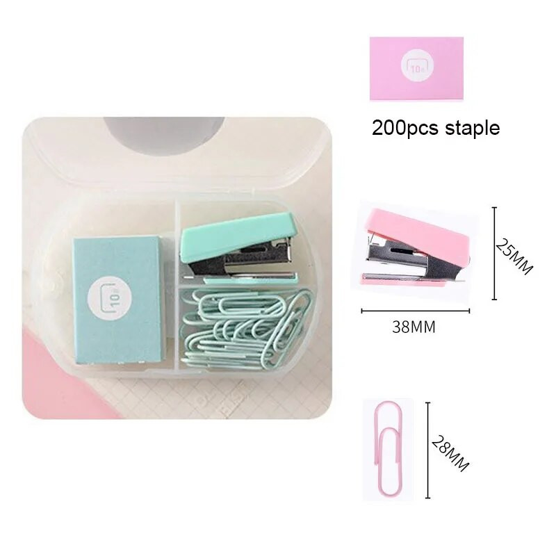 Mini Morandi krāsu metāla skavotāju komplekts ar skavām Iesiešanas rīki Kancelejas preces Biroja skolas piederumi 2023. gada jaunums