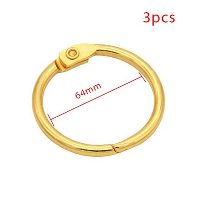 Augstas kvalitātes 3–10 gab./komplektā zelta metāla gredzenveida stiprinājums, 15–50 mm DIY, vaļēju lapu grāmatu stīpas Atvēršanas biroja iesiešanas piederumi Fotoalbumi