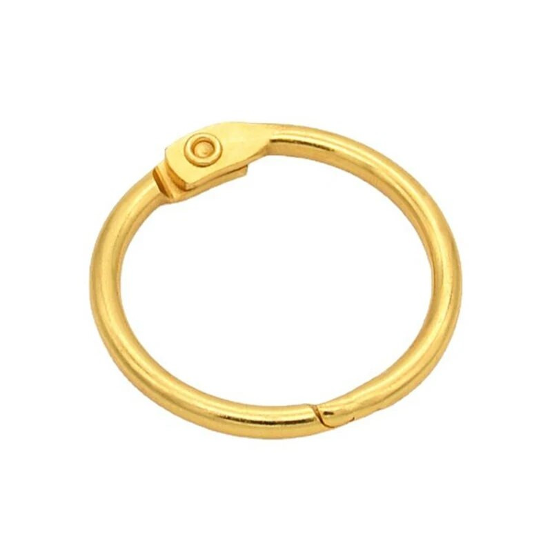 Augstas kvalitātes 3–10 gab./komplektā zelta metāla gredzenveida stiprinājums, 15–50 mm DIY, vaļēju lapu grāmatu stīpas Atvēršanas biroja iesiešanas piederumi Fotoalbumi