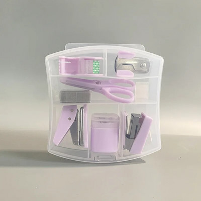 Mini klamerica, set za spajanje, traka za bušenje rupa, korejska višenamjenska kutija s alatom za spomenare Back to School Studentski pribor