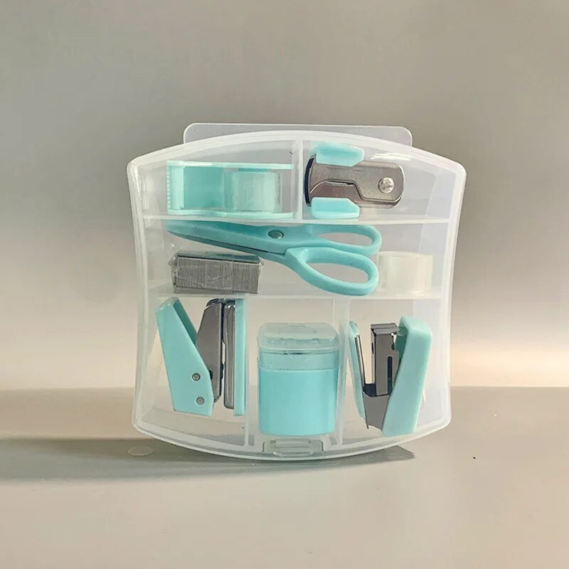 Mini klamerica, set za spajanje, traka za bušenje rupa, korejska višenamjenska kutija s alatom za spomenare Back to School Studentski pribor