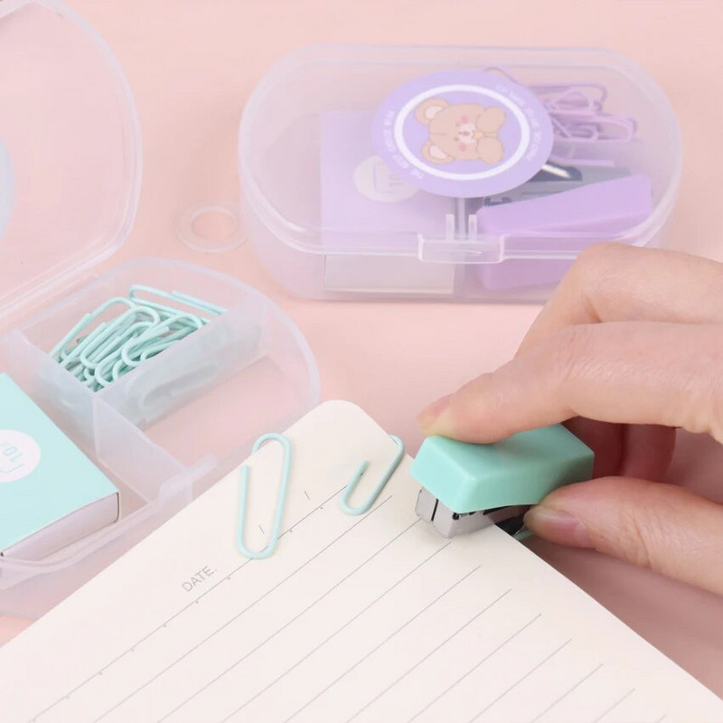 1Kontori kooli- ja õpilastarbed Mini Morandi värvisüsteem Uus värviline metallist klammerdaja komplekt Ideaalne köitmistööriist