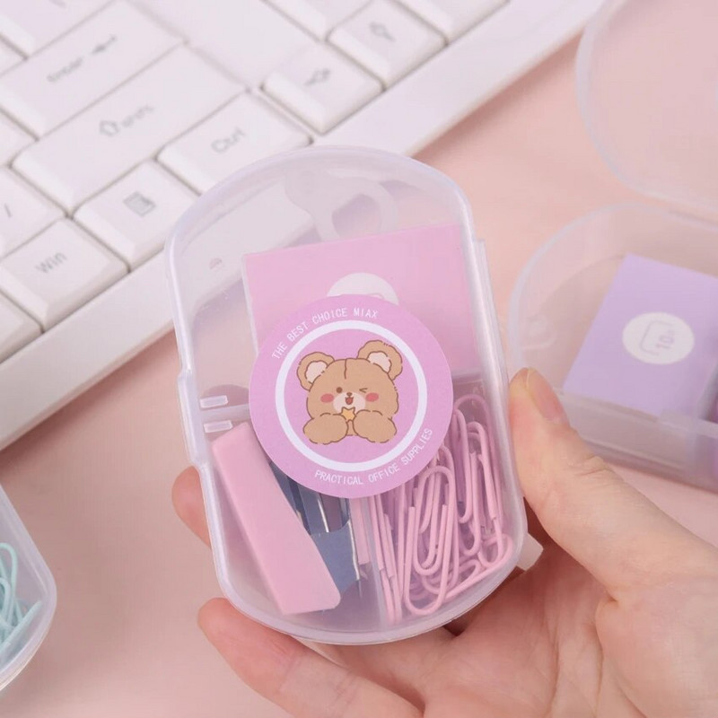 1Kontori kooli- ja õpilastarbed Mini Morandi värvisüsteem Uus värviline metallist klammerdaja komplekt Ideaalne köitmistööriist