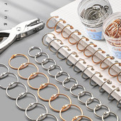 20/30/40/50 mm auksinio metalo laisvų lapų knygų segtuvai, šarnyriniai žiedai, raktų pakabukas