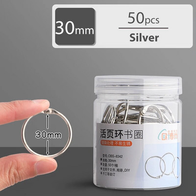 20/30/40/50 mm auksinio metalo laisvų lapų knygų segtuvai, šarnyriniai žiedai, raktų pakabukas