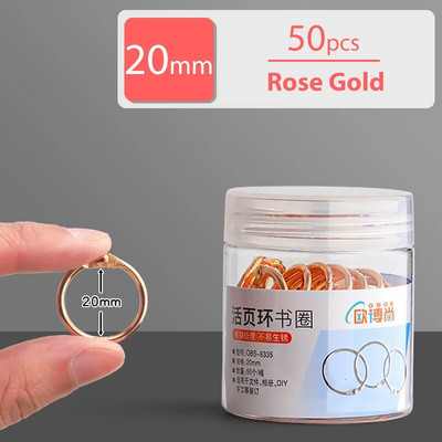 20/30/40/50 mm auksinio metalo laisvų lapų knygų segtuvai, šarnyriniai žiedai, raktų pakabukas