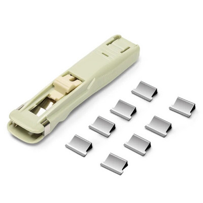 Nou Push Clip Capsator Liant Push Clip Dispenser bandă Agrafe pentru hârtie Set Rechizite de birou Capsator de birou pentru birou