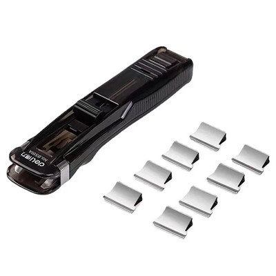 Nou Push Clip Capsator Liant Push Clip Dispenser bandă Agrafe pentru hârtie Set Rechizite de birou Capsator de birou pentru birou