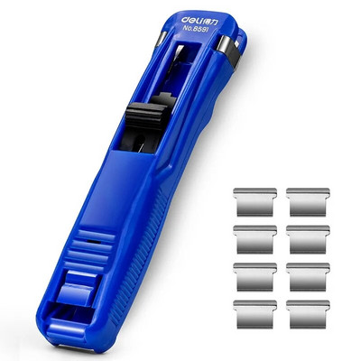 Nou Push Clip Capsator Liant Push Clip Dispenser bandă Agrafe pentru hârtie Set Rechizite de birou Capsator de birou pentru birou