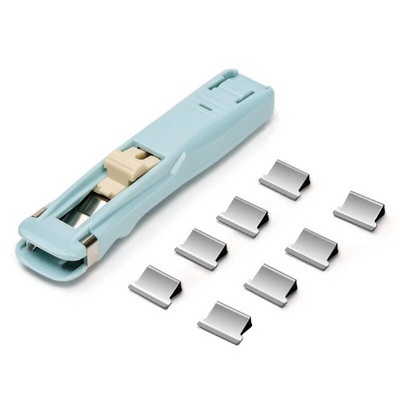 Nou Push Clip Capsator Liant Push Clip Dispenser bandă Agrafe pentru hârtie Set Rechizite de birou Capsator de birou pentru birou
