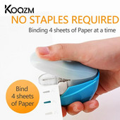 1PC izlases krāsu bezskavām skavotājs Grāmata Papīra skavošanas skavotājs Mini pārnēsājams bez skavām Skolas biroja piederumi