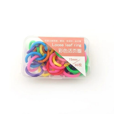 Kūrybinis plastikinis 30 mm / 24 mm / 15 mm daugiafunkcis apskritas žiedas "pasidaryk pats" albumai laisvų lapų knygų segtuvai biuro įrišimo reikmenys