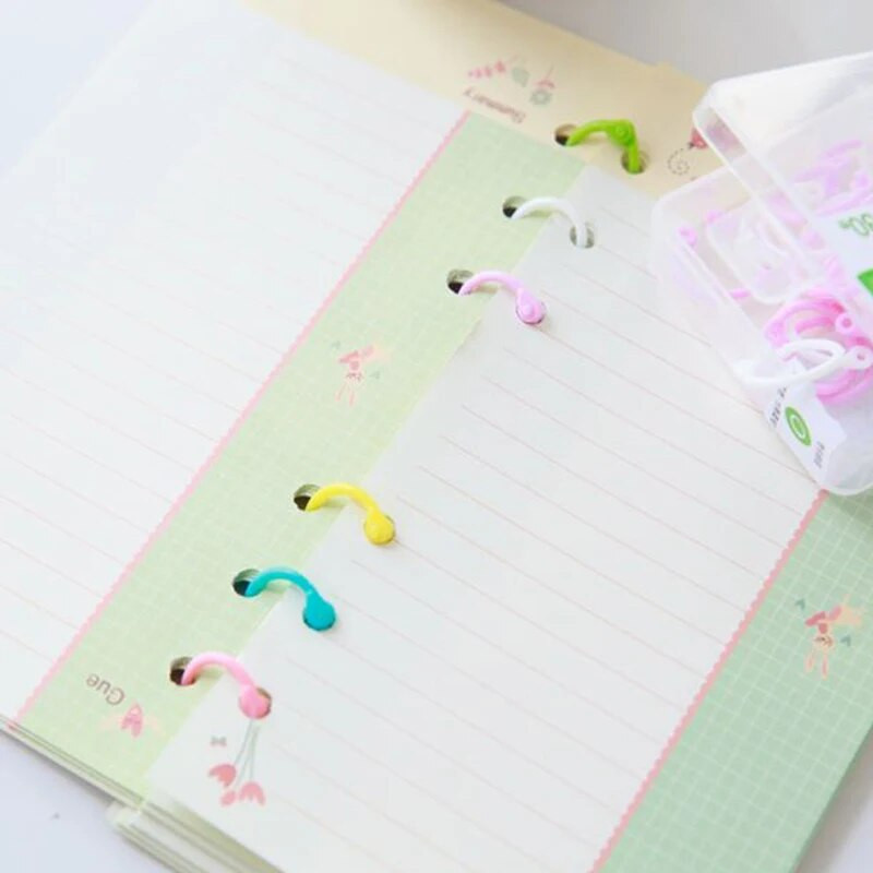 Kūrybinis plastikinis 30 mm / 24 mm / 15 mm daugiafunkcis apskritas žiedas "pasidaryk pats" albumai laisvų lapų knygų segtuvai biuro įrišimo reikmenys