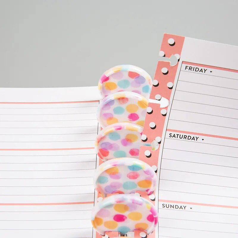 12 τεμ. Σημειωματάριο με τρύπα μανιταριού 35 χιλιοστά Δακτύλιοι βιβλιοδεσίας με χαλαρά φύλλα Πλαστικό βιβλιοδέτη Λεμόνι γραφικός δίσκος μανιτάρι με κουμπί Πλαστικό δαχτυλίδι