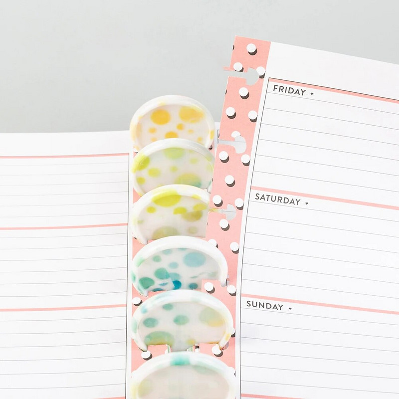 12 τεμ. Σημειωματάριο με τρύπα μανιταριού 35 χιλιοστά Δακτύλιοι βιβλιοδεσίας με χαλαρά φύλλα Πλαστικό βιβλιοδέτη Λεμόνι γραφικός δίσκος μανιτάρι με κουμπί Πλαστικό δαχτυλίδι