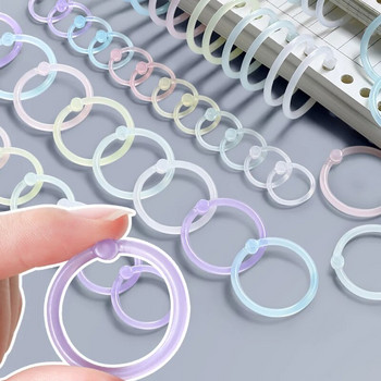 15 мм/20 мм/25 мм цветни прозрачни пластмасови халки за подвързване с перфоратор за свободни листове хартия и документи Офис консумативи