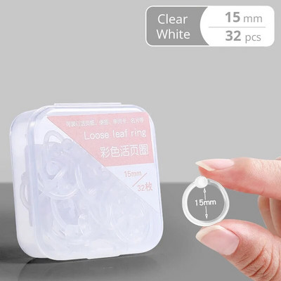 Šareni prozirni plastični prstenovi za uvezivanje od 15 mm/20 mm/25 mm s bušilicom rupa za slobodne listove papira i dokumenata Uredski pribor