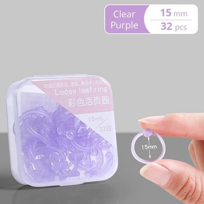 Šareni prozirni plastični prstenovi za uvezivanje od 15 mm/20 mm/25 mm s bušilicom rupa za slobodne listove papira i dokumenata Uredski pribor