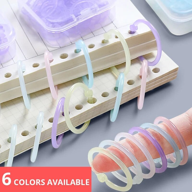 Šareni prozirni plastični prstenovi za uvezivanje od 15 mm/20 mm/25 mm s bušilicom rupa za slobodne listove papira i dokumenata Uredski pribor