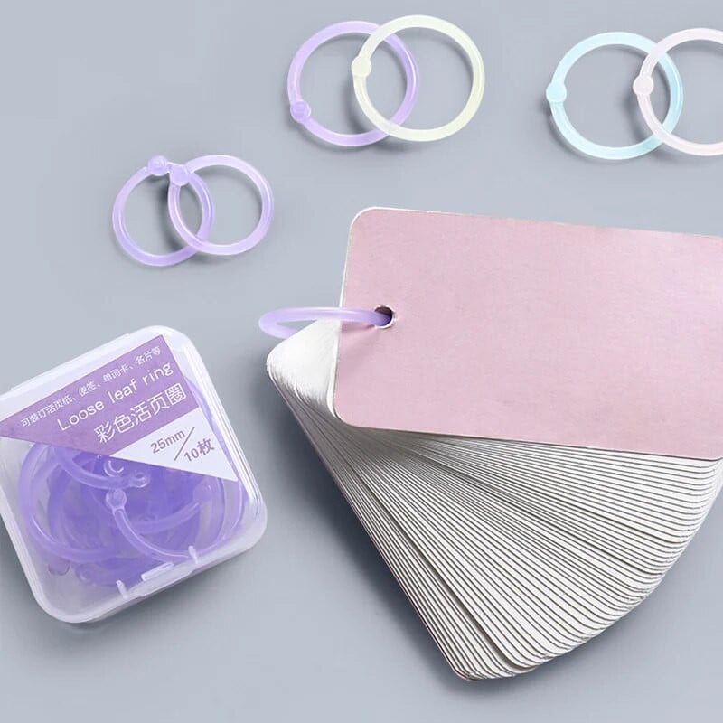 Šareni prozirni plastični prstenovi za uvezivanje od 15 mm/20 mm/25 mm s bušilicom rupa za slobodne listove papira i dokumenata Uredski pribor